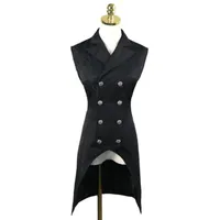 Women&#039;s Vests Medieval Vintage Vest High Quality Black Neutral Jacket Style Women Long Canonicals Outfit Suit