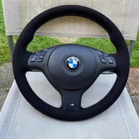 DIY все черные замшевые красные нить руки шелка крышка рулевого колеса для BMW E46 E39 330i 540i 525i 530i 330Ci M3 2001-03