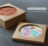 Ceramic coaster kraft paper box environmentally friendly DIY window packaging box