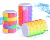 Поворот слайд головоломки башня волшебные кубики раздвижные игрушки цилиндр образовательный интеллект игры умственные для детей детей RRB12087