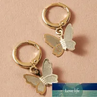 Böhmischer Schmetterling Drop Ohrringe für Frauen Metall Gold Farbe Einfache Reifen Ohrring Daily Anhänger Mujer Boho Billig Schmuck