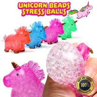 DHL Unicorn Toys Stress Balls for Kids Adolescentes y adultos Alivio de estrés y anti-ansiedad Beads de agua llenado Expresión de juguete Tiktok MN10