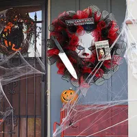 Halloween Horror Mask Door Hanging Pendant Garland Decor Ghost Festival Ornament Haunted House Decor Props Halloween Party Decor Q0812