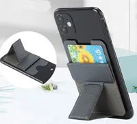 Porte-téléphone portable 10pcs PU Porte-cartes multifonctionnelle Stand smartphone pour tablette de bureau portable