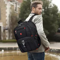 Backpack Multifunctional Male Fashion Nylon Solid Color 2021 Knapsack Men Casual Vintage Travel Bag Supplies