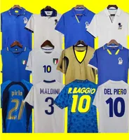 1982年バグジョ・R. Buffon Retro Soccer Jersey 1990 1996 1998 2000フットボールシャツ1994 Maldini Donadoni Schillaci Totti del Piero 2006 Pirlo Inzaghi Rossi Nesta Albertini