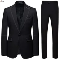 メンズスーツBlazers 2021 Mkassファッション男性スーツブランドBlazerビジネススリム服のジャケットと結婚式のプラスサイズ5xl 6xlのためのズボン