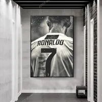 축구 스타 Cristiano 호나우두 레트로 포스터 및 인쇄 스포츠 캔버스 회화 방 벽 아트 장식