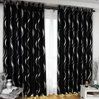 Tiyana Vacker hög skuggning 85% blakcout gardin svart och silver gardin för vardagsrum sovrum vit tulle t204 # 2 210712
