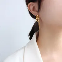 Stud Bohemian Long Tassel Earrings For Women Girls Children Accessories Fashion Jewelry Vintage Stainless Steel Chain Eardrop