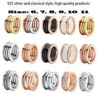 Klasik Moda Charm High-end Lüks Bulgar S925 Gümüş Takı Tasarımcısı Erkekler Ve Kadınlar Hediye Nişan Yüzüğü