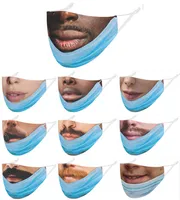 Masque de visage drôle 2021 Masques anti-poussière anti-poussière anti-poussière blague imprimée en coton imprimé masque faciale en gros en stock