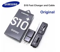 10pcs / lot Samsung S10 Adaptive Fast caricabatterie USB Wall UE US US Plug Tipo C Cavo per S9 S8 Plus S10E Nota 8 9 10 A50 A60 A70 A40 A40 con scatola al minuto