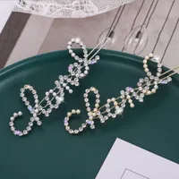 2pic Fashion Hair Pins Pearl Hairpin Persoonlijkheid Creatieve Privé Custom English Name Pearls Side Clip Mix and Match AAA60