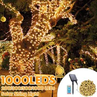 Lampade solari smuxi 20/30/50 / 100m 1000led Holiday Lighting Bulb Bulb Bulb String Light Garden natale lampada da sposa