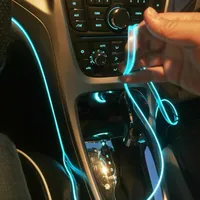 5m Accessori per interni per auto Atmosfera Lampada El Linea di luce fredda con USB Fai da te Decorative Dashboard Console Auto LED Ambient Lights