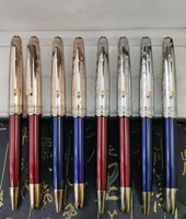 Tükenmez kalemler en kaliteli imza kalem ünlü iş ofisi orijinal hediye kutusu ile mavi ve kahverengi kullanın