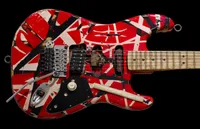 Relada pesada Edward Van Halen Black Blanco Raya Red St Eléctrico Guitarra Floyd Rose Tremolo Puente Whammy Bar, Cuerpo de Alder, Cuello de Arce