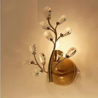 Lámpara de pared diseño vintage oro negro cristal lustres e14 luminare dia24 * h30cm luz interior