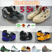 Mousseline noire hommes 5s 5s basketball chaussures blanche x voile îlot vert