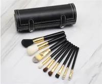 Hot m 9pcs Makeup Brushes Set Kit Travel Beauty Professional Wood Handle Foundation Lips Kosmetik Makeup Brush With Holder Cup Case
