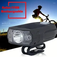 Велосипедные огни Водонепроницаемый солнечный велосипедный свет T6 1200LM светодиодный передний USB аккумуляторный заголовок1