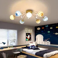 샹들리에 거실 LED 스타 라이트 실내 소년과 소녀 샹들리에 가정용 천장 장식 유리 볼 램프
