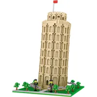 Lezi8043 arquitectura mundial Torre inclinada de Pisa 3D Modelo DIY Mini Diamond Blocks Ladrillos Edificio de juguete para niños Sin caja Y0808