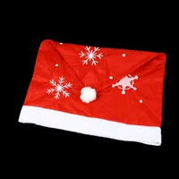 Chair Covers 1pcs Red Santa Claus Cap Back Cover Christmas Dinner Table Party Xmas Decor