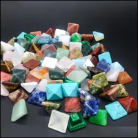 Steen losse kralen sieraden natuurlijke kristal semi-edelpiramide piramidale gezicht zeven chakra's Aessory drop levering 2021 qMa