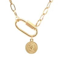 Hangende kettingen roestvrijstalen munt Saint Benedict Medaillekarabiner ketting voor vrouw