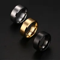 Nova moda largura 8mm anel clássico masculino 316L de aço inoxidável jóias anéis de casamento para homem