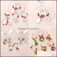 Christmas Festive Supplies & Gardenchristmas Decorations 6Pcs/Set For Home Noel Natal Cup Ring Wine Glass Decoration Charms Party Year Suppl