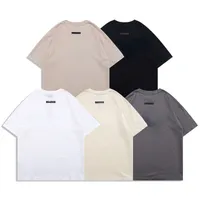Män Designer T Shirt Short Sleeve Back Double Line Silikon Process Letter Printing High Street Loose Oversize Casual Mens Womens Unisex T Shirts Kläder