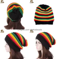 Beanieskl Caps Beanies Mens Womens Fashion Hats Mti Color Christmas Gift Chakrabeads Jamaica Warm Hair Red Blue Green Striped Hat Hea jllcTb