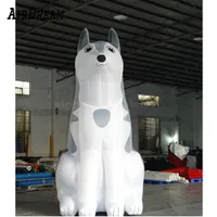 High Quality cute 10 13 20ft inflatable husky dog model balloon for Christmas decoration event