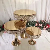 Andra festliga partier Luxury Crystal Wedding Tall Cake Centerpieces Candybar Table Dekorera Display Stativhållare Fondant Macaron