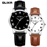 Couple Watches for Lovers Quartz Wristwatch Fashion Business Men Watch Women Stainless Steel Leather Strap Pair Hour