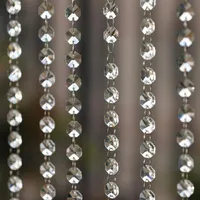 Stolskydd 10m Akrylkristallkrans Diamant Hängande Pärlkedjor Bröllopsinredning Kandelier Venue Dekorationer Beaded Gardiner