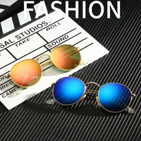 Klassischer Look Womens Herren Designer Sonnenbrille Runde Metallrahmen Glas Linse Anti-UV-Gläser Gafas de Sol Diseñaor mit Verpackung