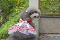개 의류 귀여운 여름 새틴 패브릭 애완 동물 개 드레스 중국 게시물