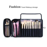 Cosmetic Bags & Cases Folding Storage Bag Make-Up Roll Brush Box Travel Large Capacity Multi-Room Portable Inner Zipper Pack