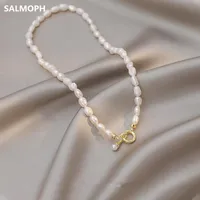 チョッカーズバロック様式の天然淡水真珠のネックレス契約の気質鎖骨鎖ファッションエレガントなジュエリーギフト