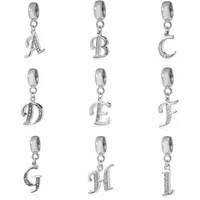 Letter Charms for Pandora Bracelets Necklace Authentic 925 Sterling Silver A-Z Pendant Beads DIY Alphabet Charms for Making Jewelry 245 R2