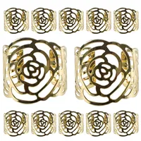 2021 Rose Napkin Ring Zilver Goud Rose Goud Kleur Holle Servet Houder voor Party Wedding Table Decoration