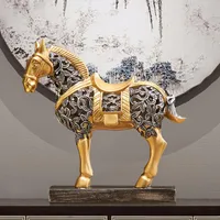 Retro estilo chinês ornamentos design de cavalo artesanato decoração de casa sala de estar para casa hotel escritório sz-hd21020801