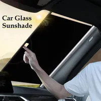 Araba Güneşlik Koruyucu Geri Çekilebilir Otomatik Ön Pencere Güneş Gölge WinShield Visor Perde Alüminyum Alaşım Koruma SUV Kapakları