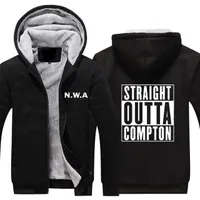 Düz Outta Compton NWA Kalınlaşmak Hoodie Hip Hop Tupac Legend Tasarım Sıcak Polar Fermuar Ceket Hoodie