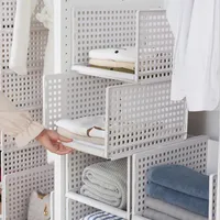 Hooks & Rails Cube Storage Closet Organizer Cubes Plastic Cabinet Modular Book Shelf Organizing Shelving