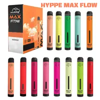 Hyppe Max Flow Disposable E-cigaretter 2000 Puffs Vape Airflow Justerbar elektronisk cigarett 900mAh 6,0 ml Pods Kit Air Bar Ezzy Mini